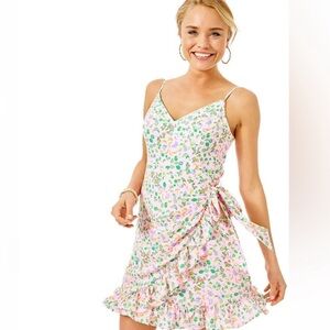 NWT Lilly Pulitzer Alisa Wrap Dress Urchin Pink Lil  Juicy Fruit Sz 10 NEW $168‎
